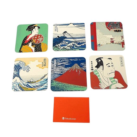 Set of 6 Ukiyo-e Coasters Pasteboard  Japanese Fine Art - Picture 2 of 10